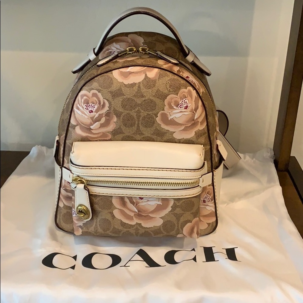 Coach Rose print campus backpack